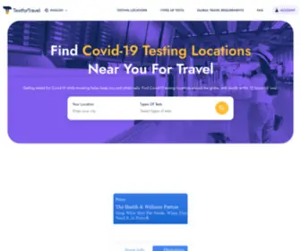 Testfortravel.com(Find PCR) Screenshot