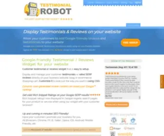 Testimonialrobot.com(Add Testimonials & Reviews Widget to Any Website) Screenshot