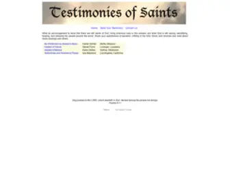 Testimoniesofsaints.com(Testimonies of Saints) Screenshot