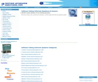 TestinginterviewQuestions.com(Software testing interview questions) Screenshot