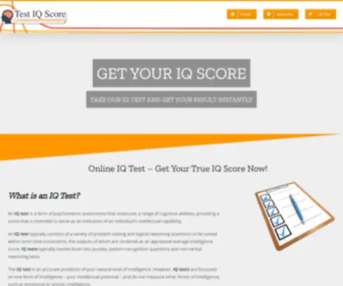 TestiqScore.com(Online IQ Test) Screenshot