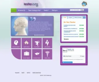 Testler.org(Çeşitli testlerin bulunduğu bir site bazı test türleri) Screenshot