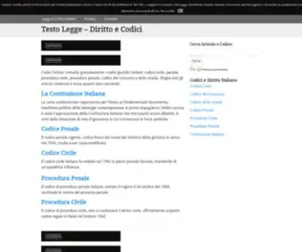 Testolegge.com(Consulta online gli articoli dei codici legali italiani) Screenshot