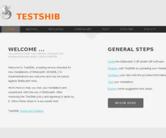 Testshib.org(TestShib/Home) Screenshot