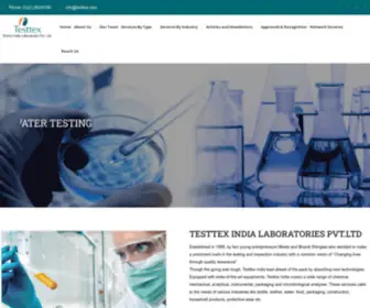 Testtex.com(Testtex india Laboratories Pvt) Screenshot