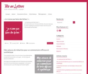 Tete-EN-Lettres.com(Tête) Screenshot