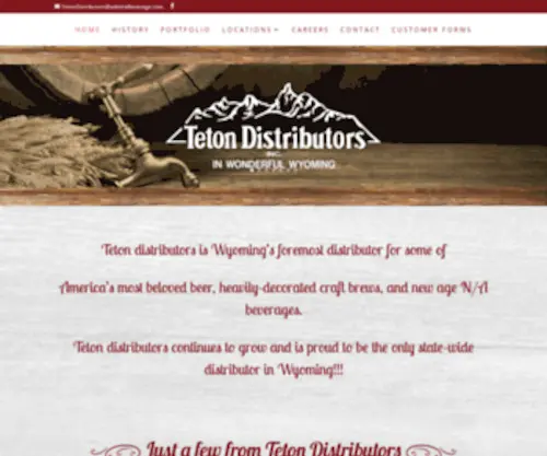 Tetondistributors.com(Teton Distributors) Screenshot