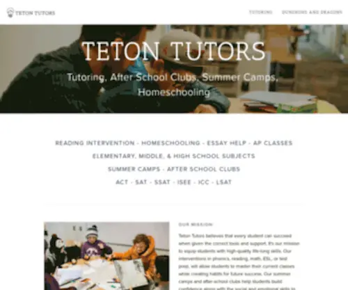 Tetontutors.org(Teton Tutors) Screenshot