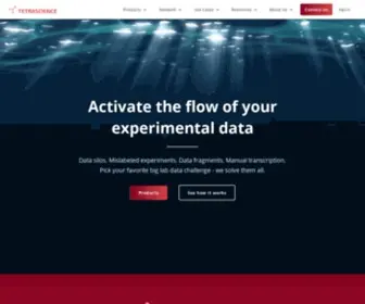 Tetrascience.com(Unlock the Power of Your Scientific Data) Screenshot