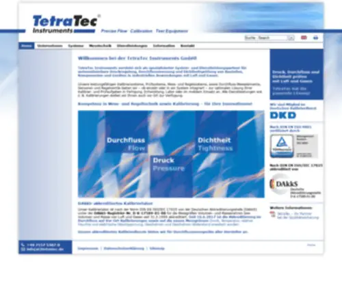 Tetratec.de(Willkommen bei & welcome at TetraTec Instruments) Screenshot