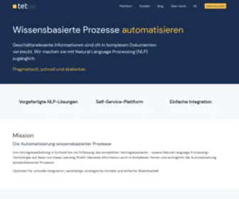 Tetrel.ai(Automatisierung wissensbasierter Prozesse) Screenshot