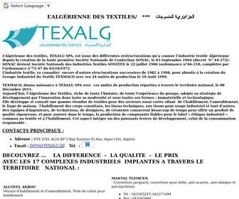 Texalg.dz(Consultez la fiche d'entreprise TEXALG) Screenshot
