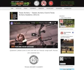 Texasarchery.info(Texas Archery Academy (TXAA)) Screenshot