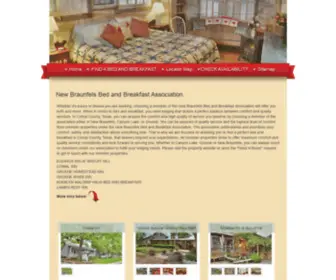 Texasbedandbreakfast.com(Texas Bed and Breakfast and Inns Directory for New Braunfels Texas) Screenshot