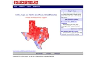 Texascounties.net(Maps, articles, and statistics about Texas and Texas counties) Screenshot