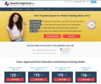 Texasdrivingschool.com(Driver Ed & Defensive Driving Online) Screenshot