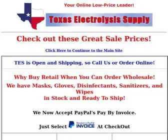 Texaselectrolysissupply.com(TES Weekly Sales) Screenshot