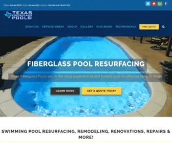 Texasfiberglasspools.com(Fiberglass Inground Pool Resurfacing) Screenshot