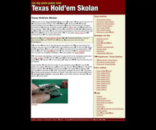 Texasholdemskolan.se(Texas Holdem Skolan) Screenshot