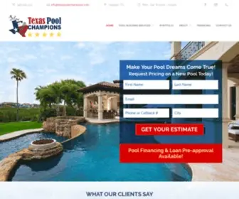 Texaspoolchampions.com(Custom Pool Builders Houston) Screenshot