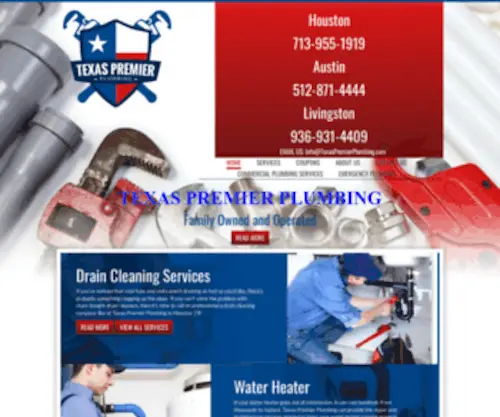 Texaspremierplumbing.com(Plumbing Services Houston) Screenshot