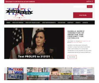 Texasrighttolifepac.com(Political Action Committee) Screenshot