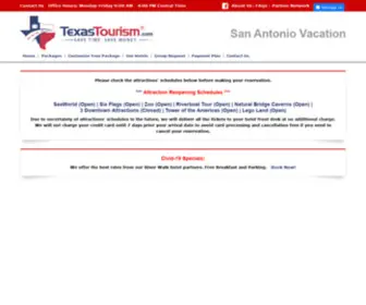 Texastourism.com(San Antonio Vacation Packages featuring Deals for Hotels near SeaWorld) Screenshot