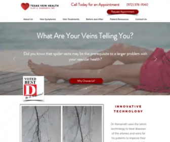 Texasveinhealth.com(Varicose Vein Treatment Plano) Screenshot