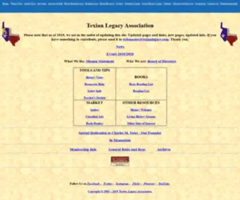 Texianlegacy.com(Texian Legacy Association) Screenshot