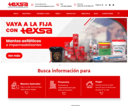 Texsacol.com(Texsa: Empresa de impermeabilización en Colombia) Screenshot