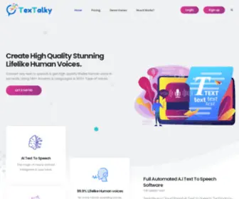 Textalky.com(AI Text to Speech Synthesis Software) Screenshot