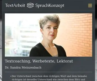 Textarbeit-Sprachkonzept.de(Als professionelle Werbetexterin und Lektorin in Leipzig unterstütze ich Sie gern) Screenshot