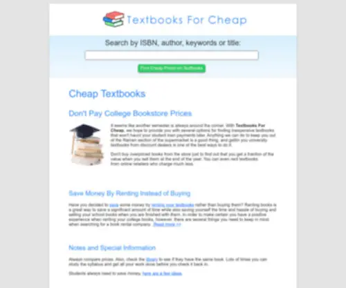 Textbooksforcheap.com(Cheap Textbooks at) Screenshot