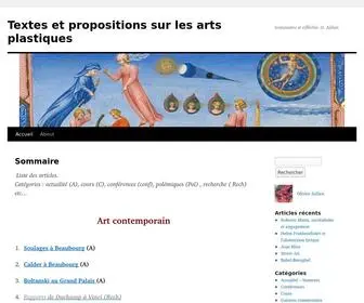 Textessurlesartsplastiques2.blog(Textes et propositions sur les arts plastiques) Screenshot