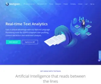 Textgain.com(AI that reads between the lines) Screenshot