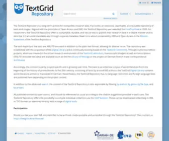 Textgridrep.org(TextGrid Repository) Screenshot