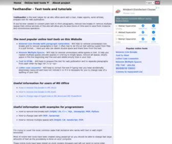 Texthandler.com(Text tools and tutorials) Screenshot