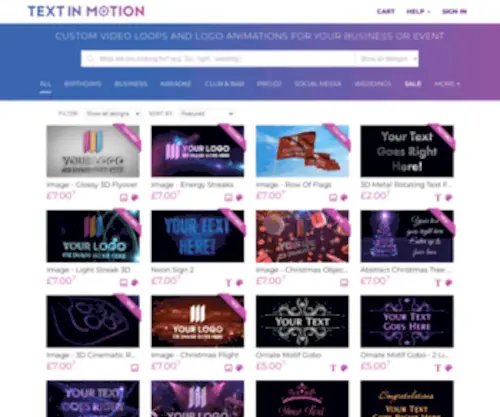 Textinmotion.tv(Custom video loops for mobile DJs) Screenshot