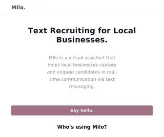 Textmilo.io(Text recruiting for local businesses) Screenshot