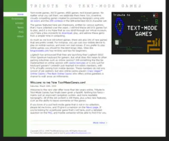 Textmodegames.com(Tribute to Text) Screenshot