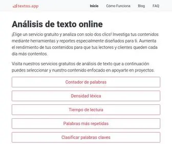 Textos.app(Analizador de textos online) Screenshot