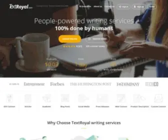 Textroyal.com(Professional writing services) Screenshot