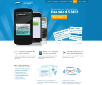 Textualy.com(Actively engage your customers through robust text messaging platform) Screenshot