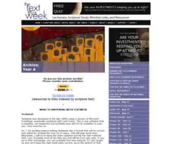 Textweek.com(Lectionary and Bible Based Resources for Scripture Study and Worship) Screenshot