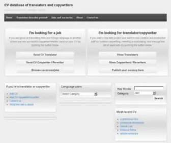 Textworkplace.com(CV database of translators and copywriters) Screenshot