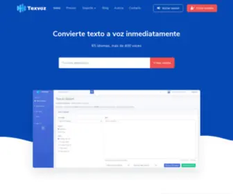 Texvoz.com(Convertidor de Texto a Voz Online con 400 Voces) Screenshot