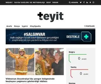 Teyit.org(Şüpheli bilgileri inceleyen doğrulama organizasyonu) Screenshot