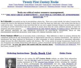 TFcbooks.com(Nikola Tesla Information Resource) Screenshot