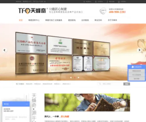 TFqbee.com(北京天蜂奇科技开发有限公司的创始人家族世代从事养蜂业) Screenshot