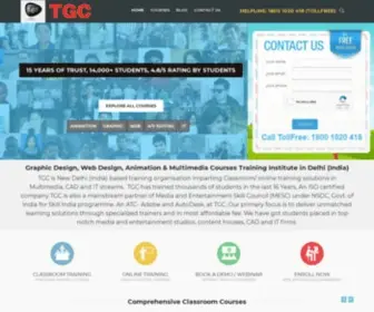 Tgcindia.com(Graphic Design Web Design Animation Multimedia Courses Training Institute) Screenshot